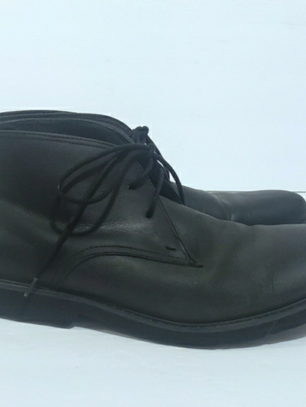 Express Mens Black Leather Chukka Boots Lowrise Laceup Boots